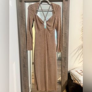 Gorgeous nude Cris cross midi dress M
